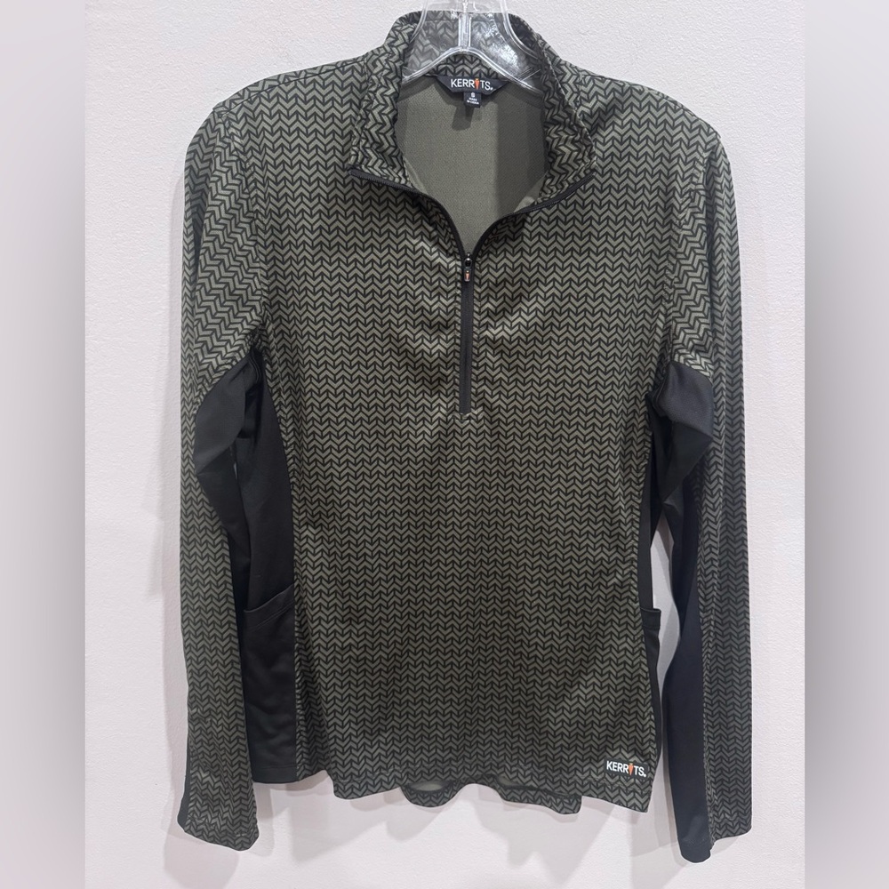 Kerrits Green and Black Patterned Pullover women’s Sweatshirt size Small